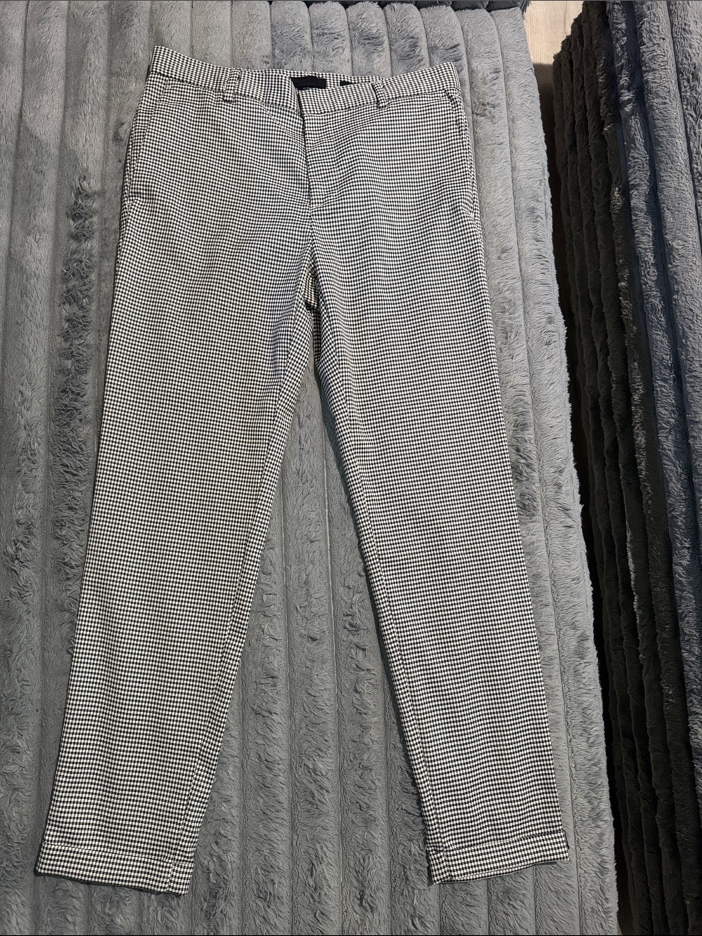 H&M Black & White Micro Houndstooth Chinos
